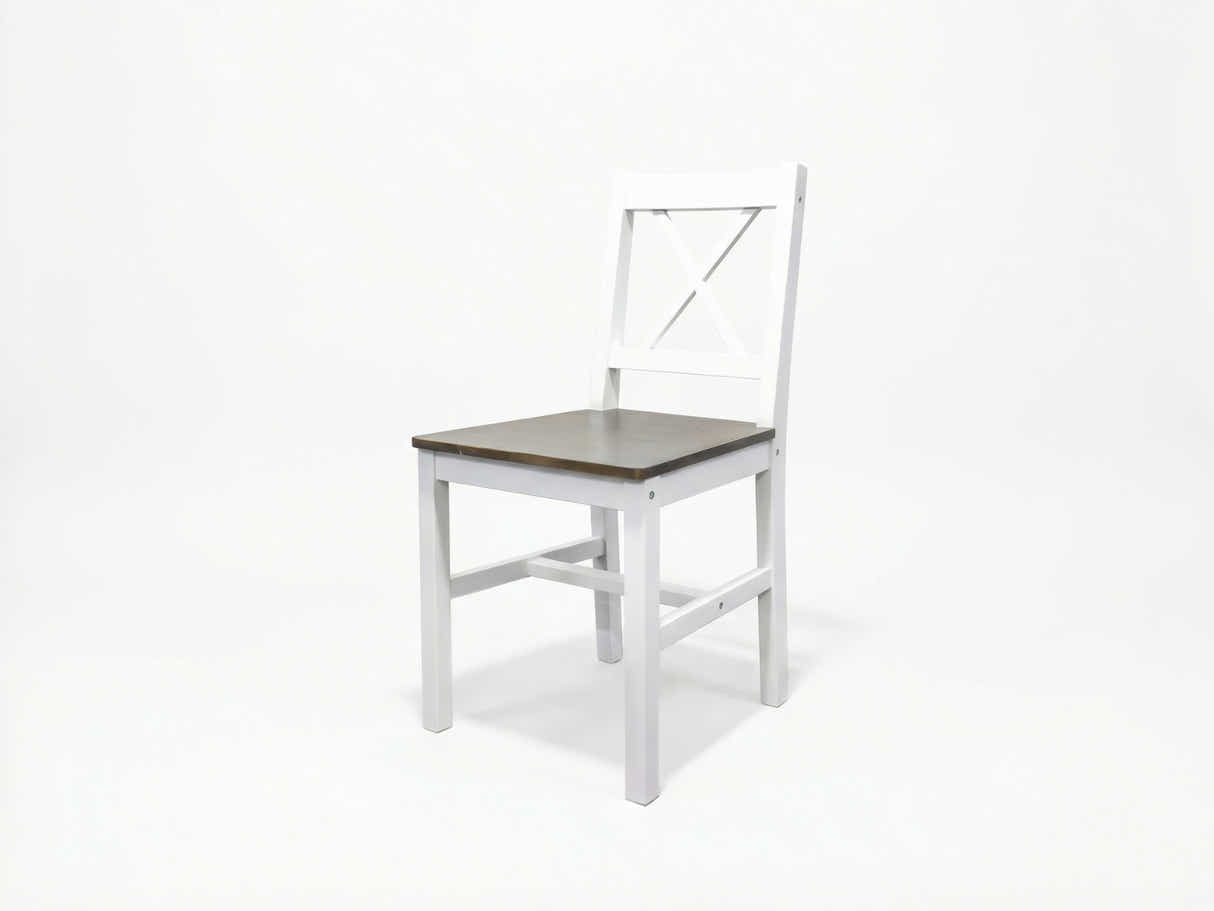 Ajax 5-Piece Dining Set - White & Teak