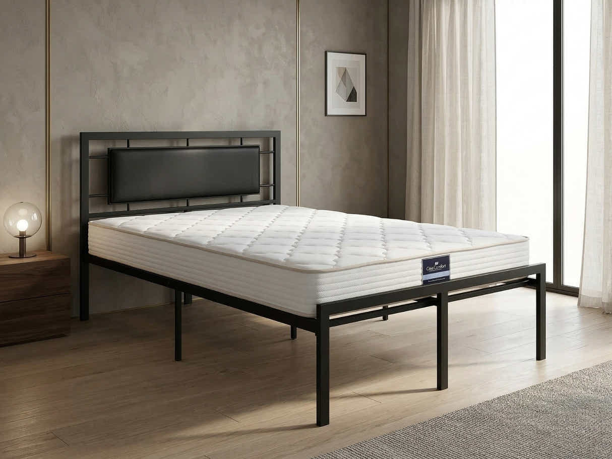 Dakota Metal Bed Frame & PIL20 Mattress with Pillow - King Single