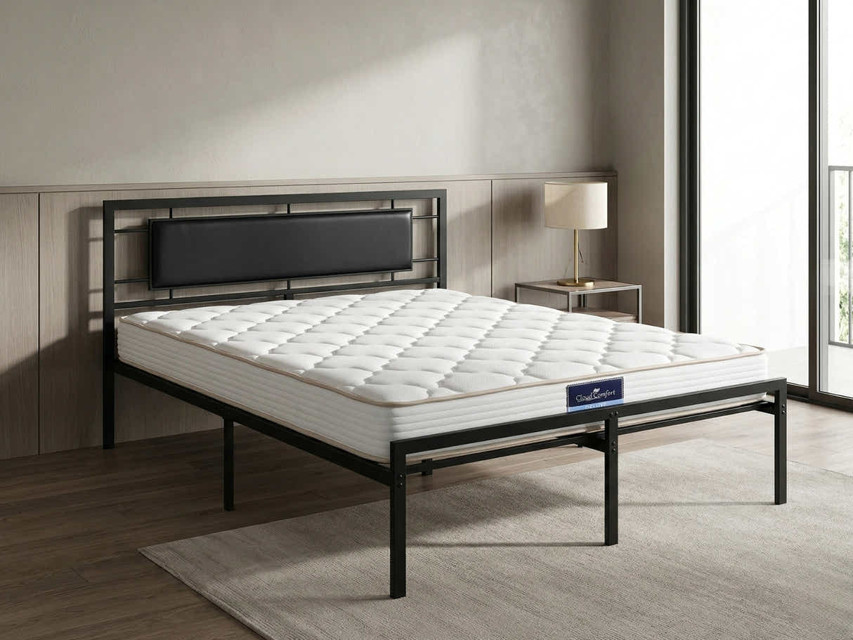 Dakota Metal Bed Frame & PIL20 Mattress with Pillows - Double