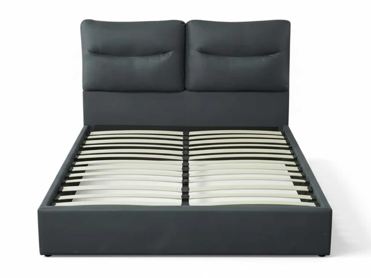 Greta PU Bed Frame Dark Grey - Queen