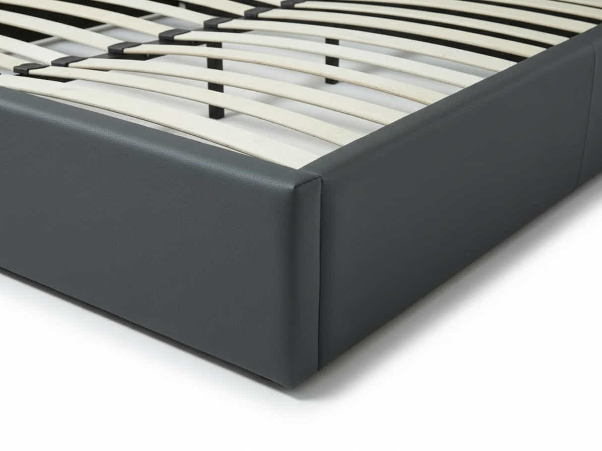 Greta PU Bed Frame Dark Grey - Queen