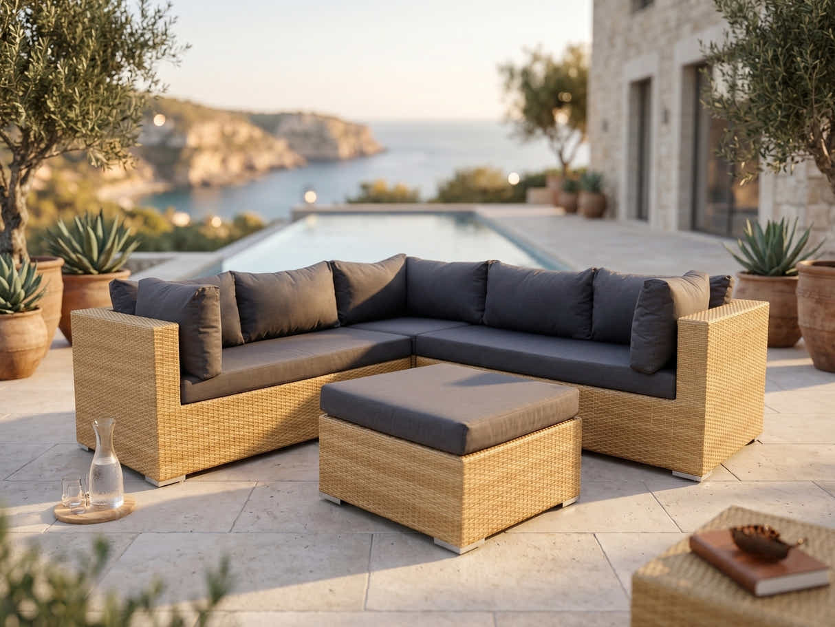Rimini 4-Piece Lounge Set - Sand & Grey