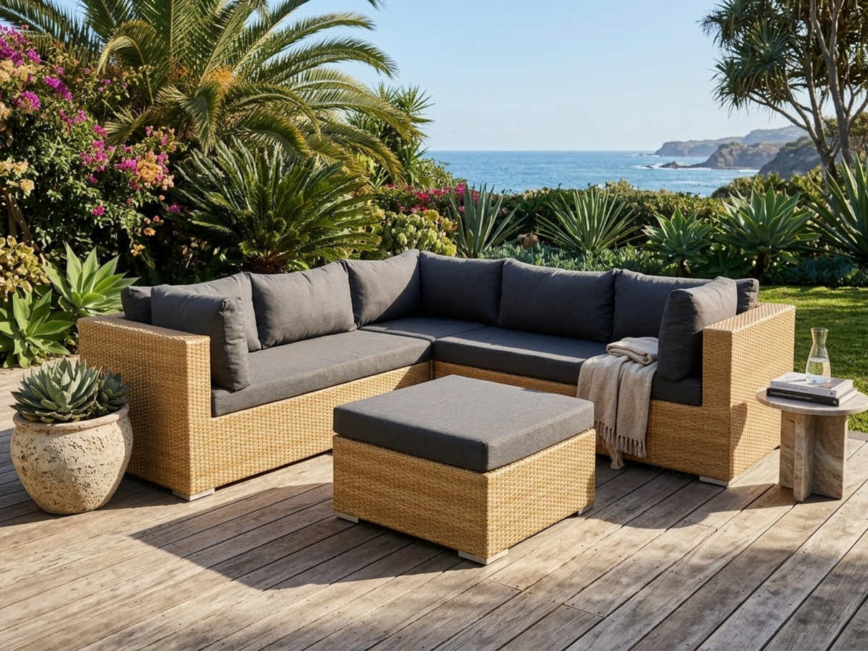 Rimini 4-Piece Lounge Set - Sand + Grey