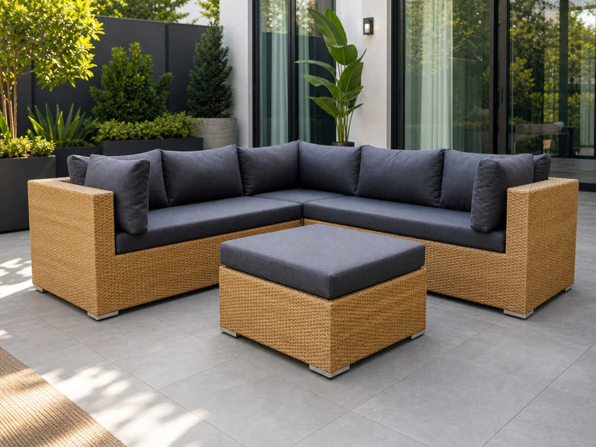 Rimini 4-Piece Lounge Set - Sand + Grey