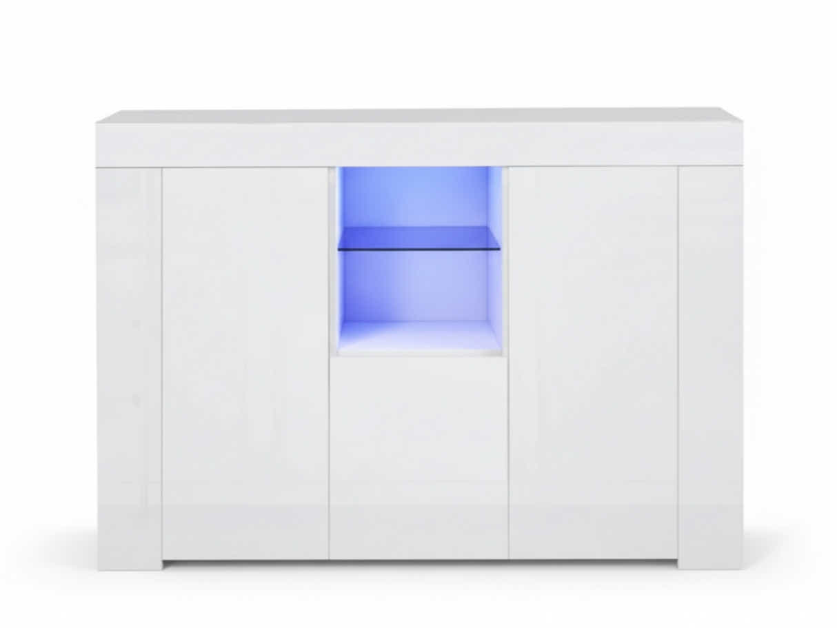 Anshos Storage Cabinet with LED Light - White