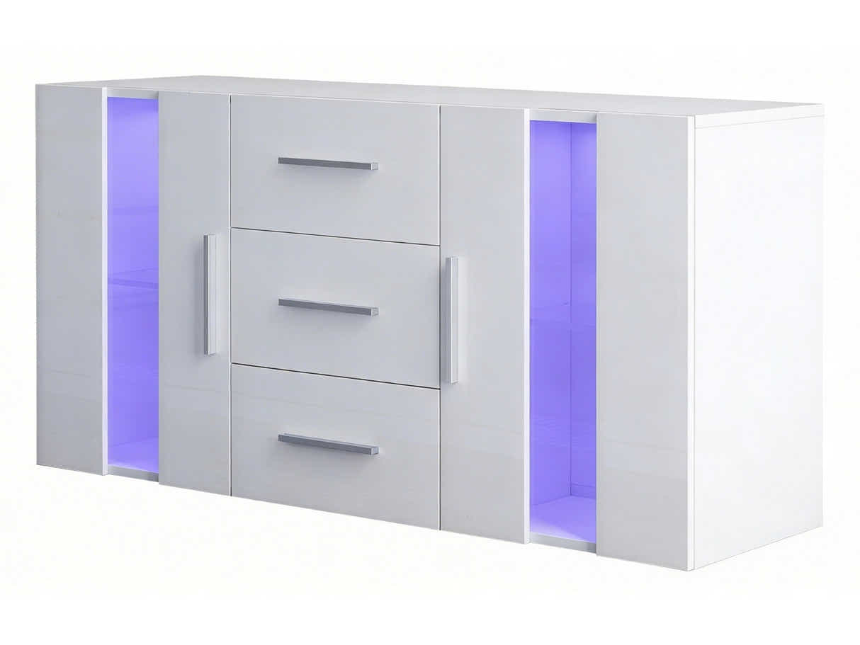 Anshos White Sideboard with LED Light - 135 cm
