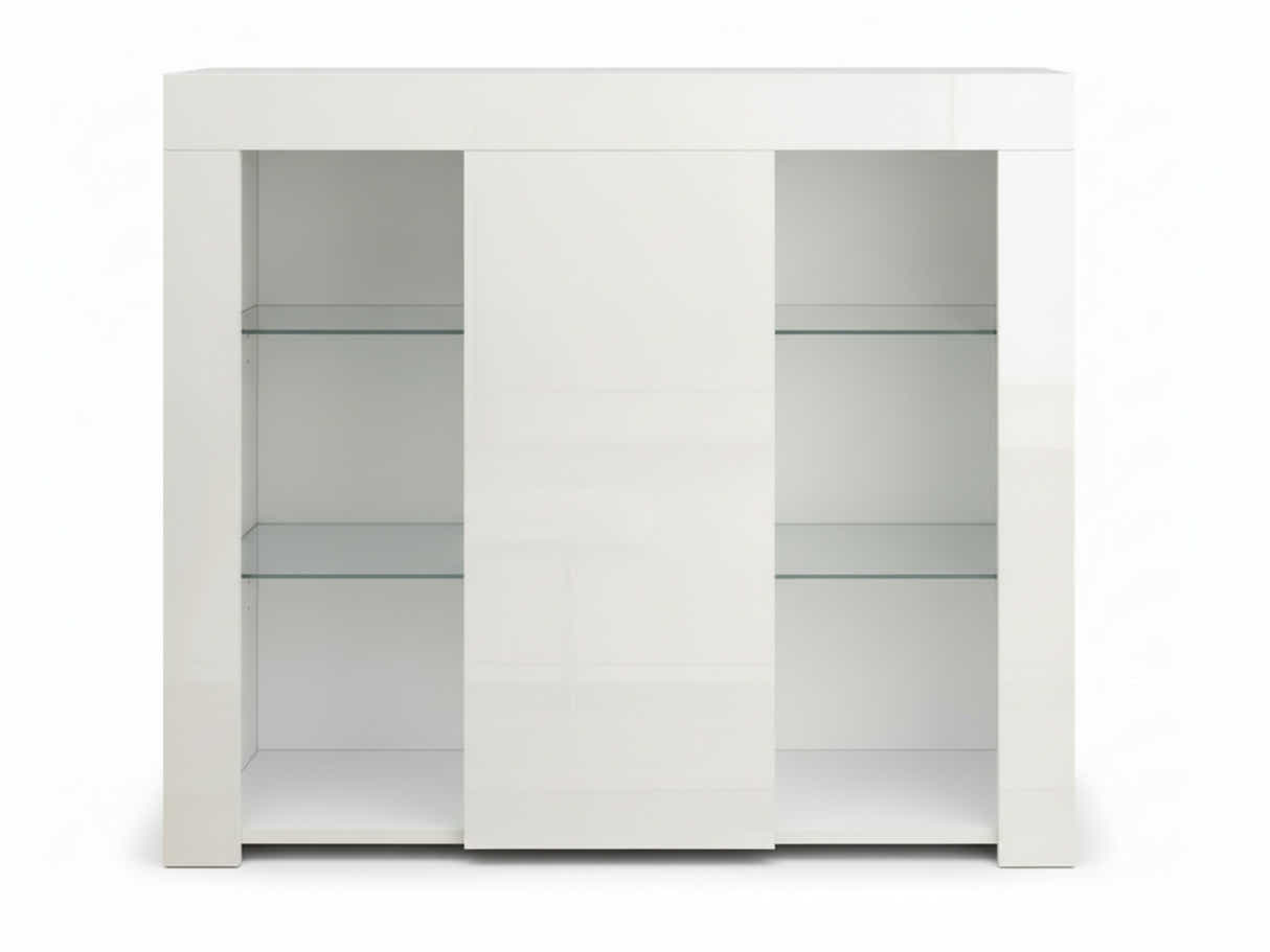 Anshos Side Cabinet with LED Light - White