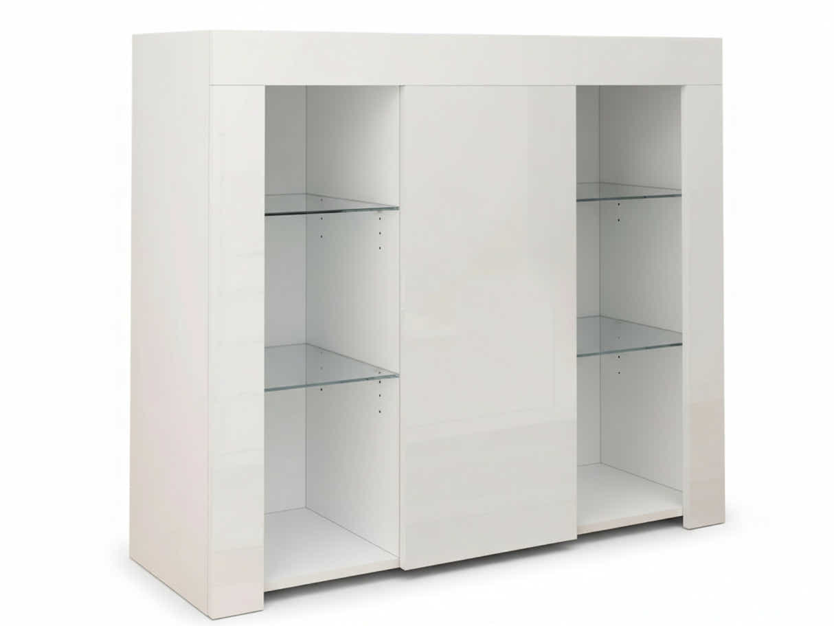Anshos Side Cabinet with LED Light - White