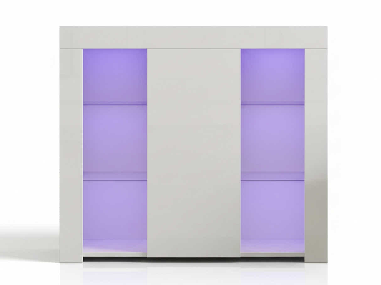 Anshos Side Cabinet with LED Light - White