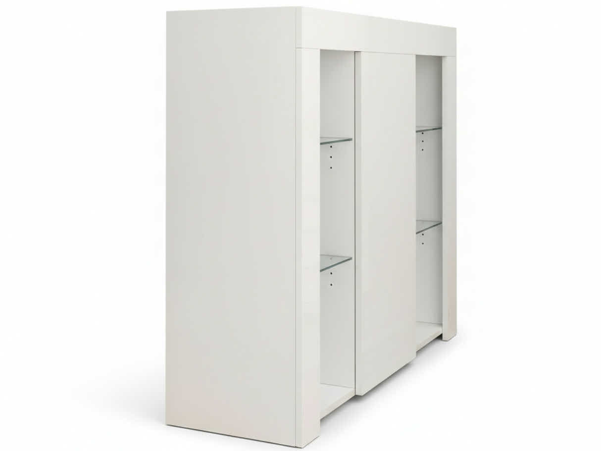 Anshos Side Cabinet with LED Light - White