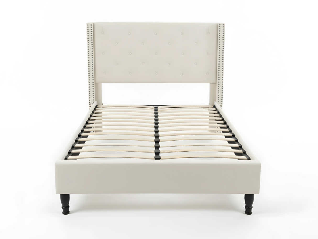 New Lisbeth Bed Frame Beige - Double