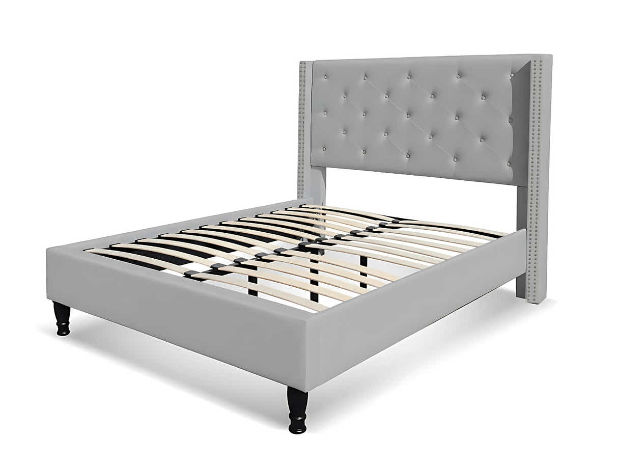 New Lisbeth Bed Frame Grey & FIRM23 Mattress - Double