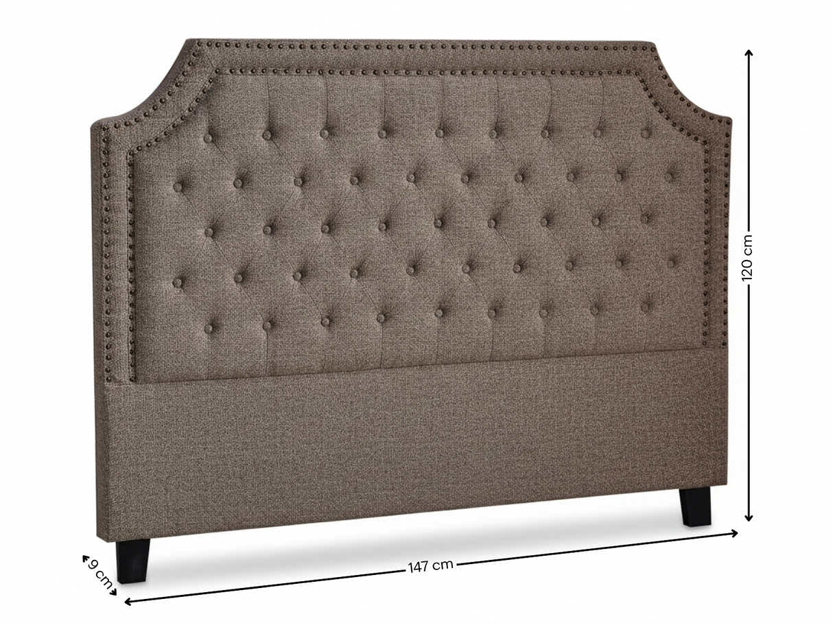 Calwa Linen Headboard Brown - Double