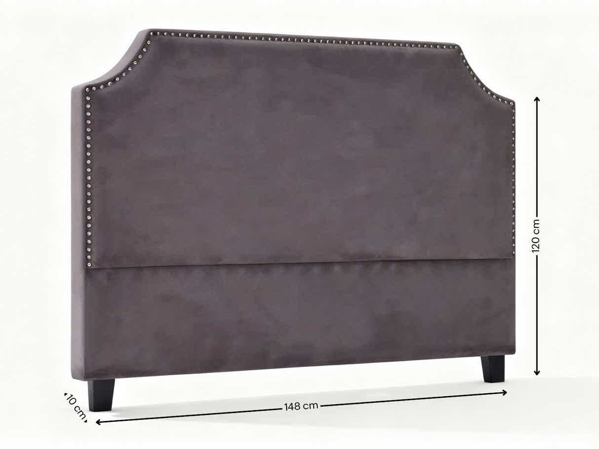 Malvern Velvet Headboard Dark Grey - Double