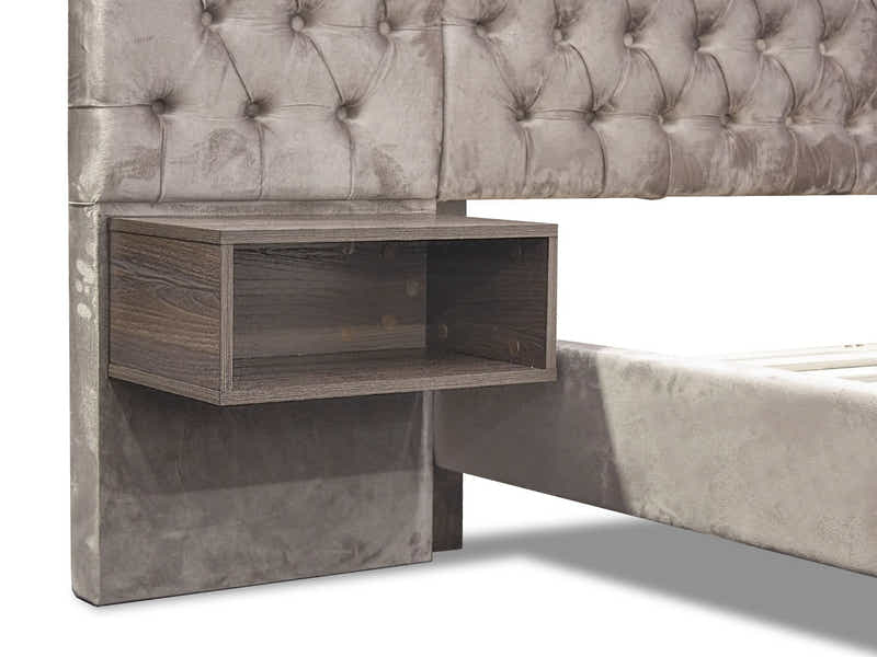 Amara Velvet Bed Frame with Bedside Tables - Double