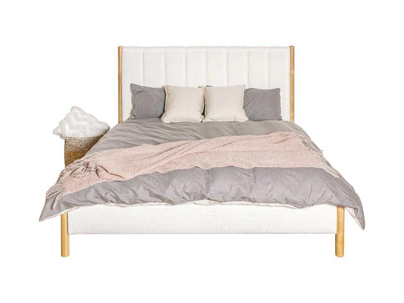 Tokoroa Boucle Bed Frame - Queen