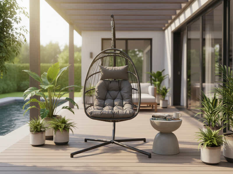 Pigato Single Swing Egg Chair - Grey