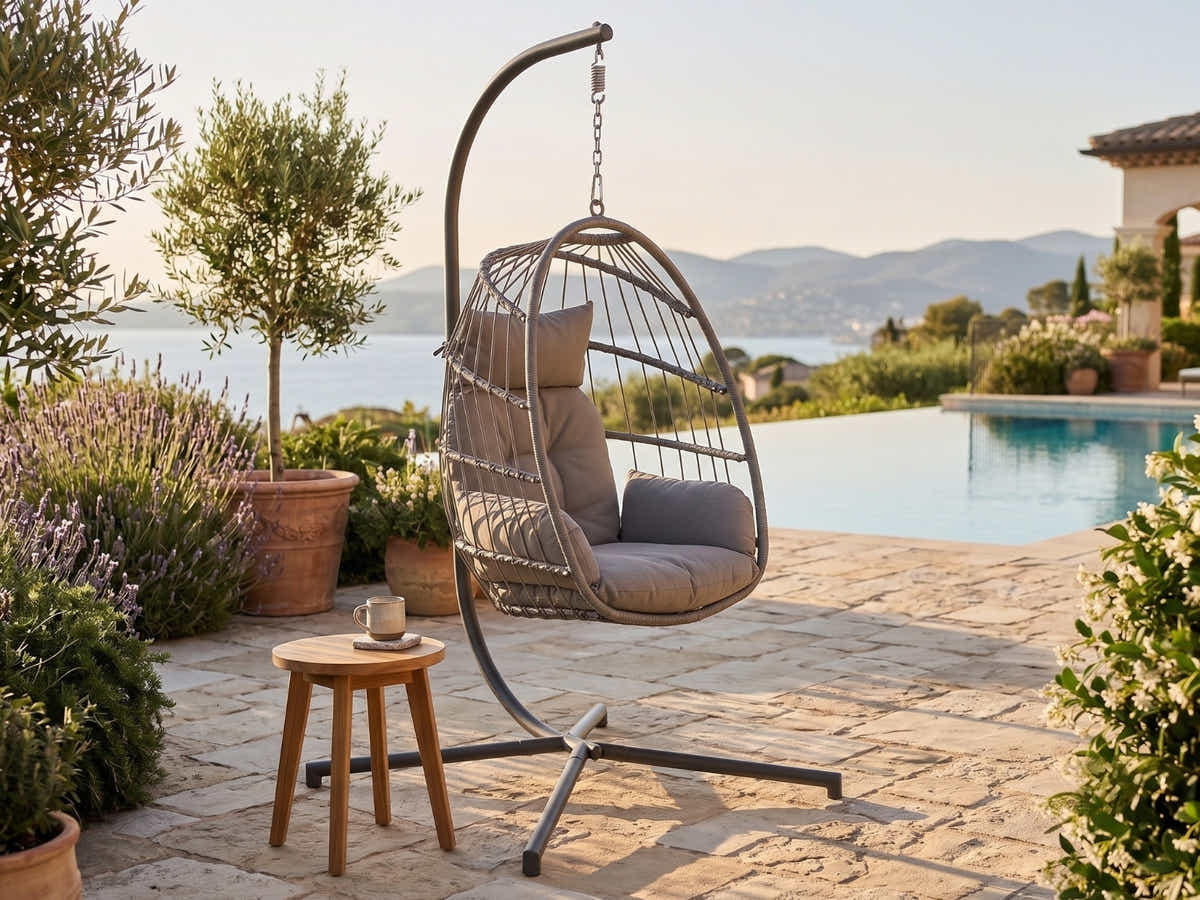 DS Pigato Single Swing Egg Chair - Grey