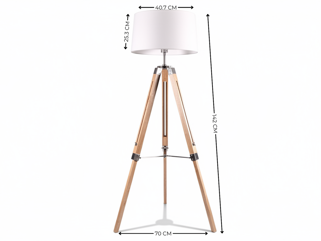 Skugga Tripod Floor Lamp with Cream Shade