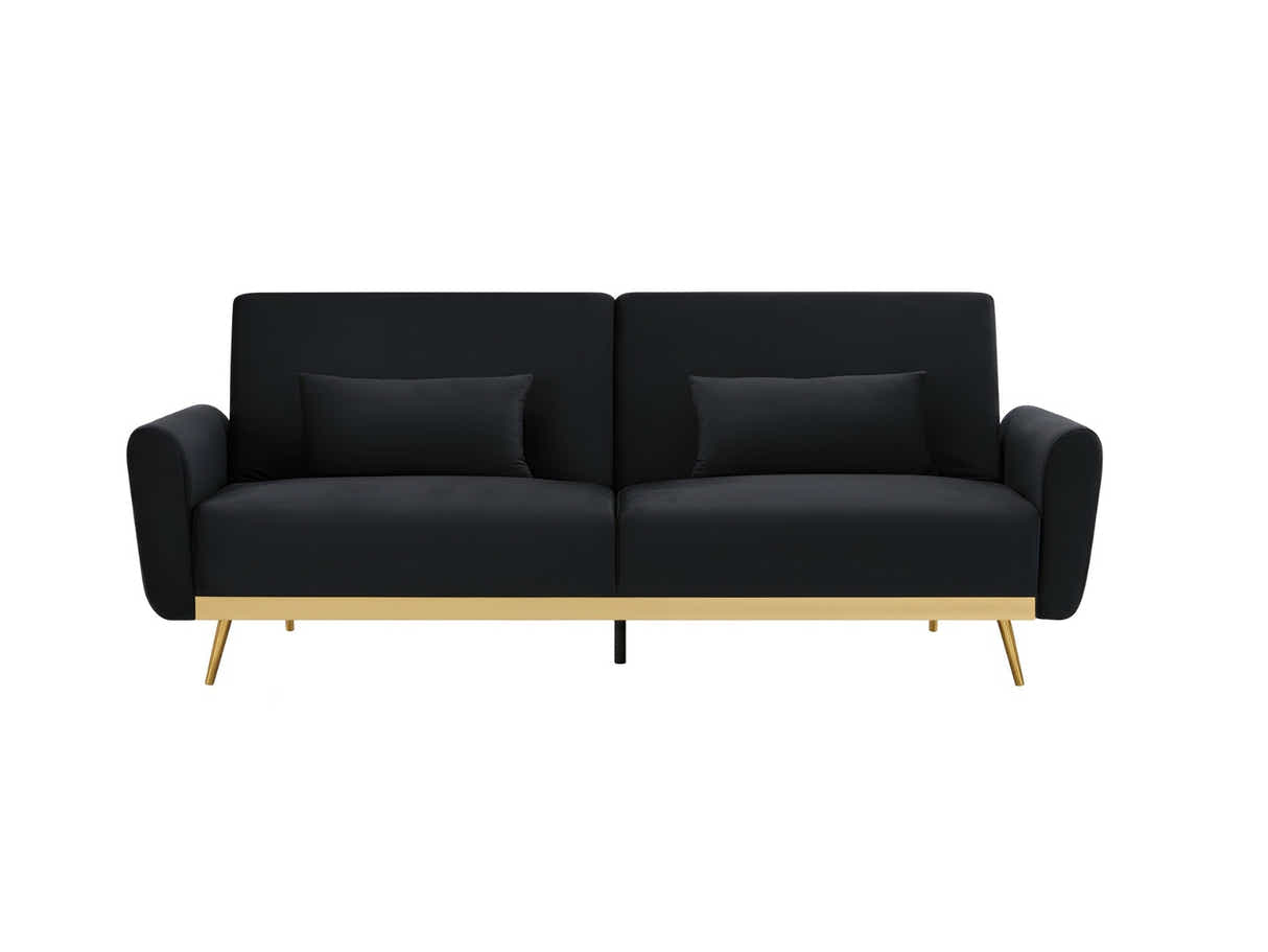 Limpley Velvet Sofa Bed - Black