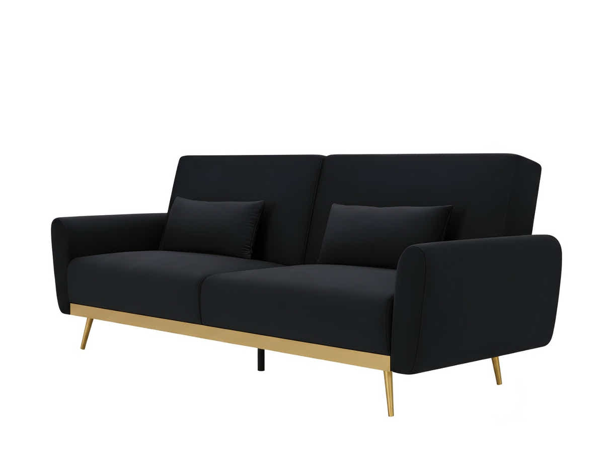 Limpley Velvet Sofa Bed - Black