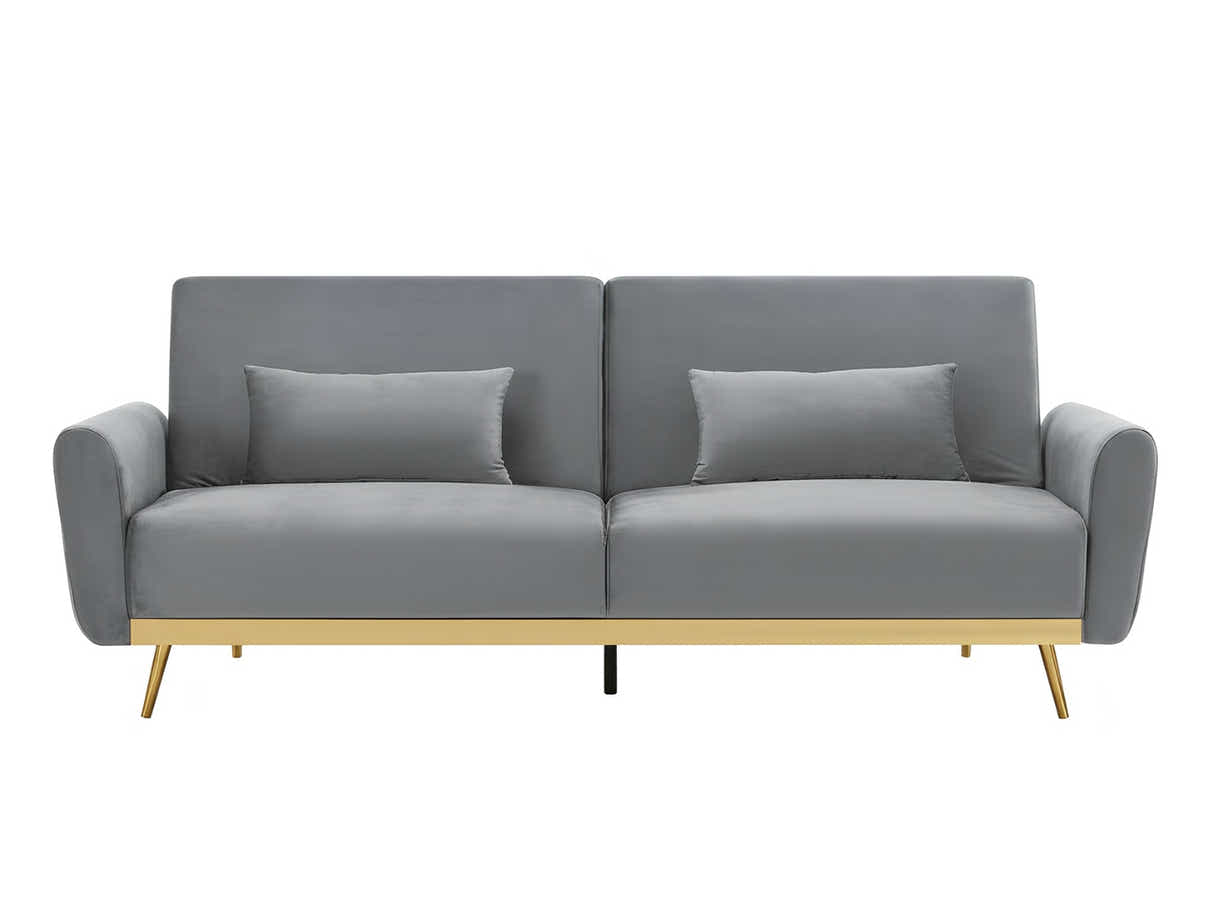 Limpley Velvet Sofa Bed - Grey