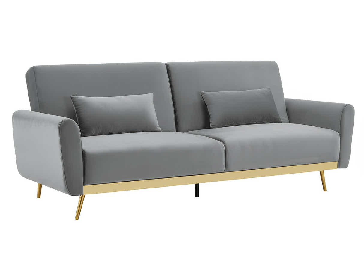 Limpley Velvet Sofa Bed - Grey