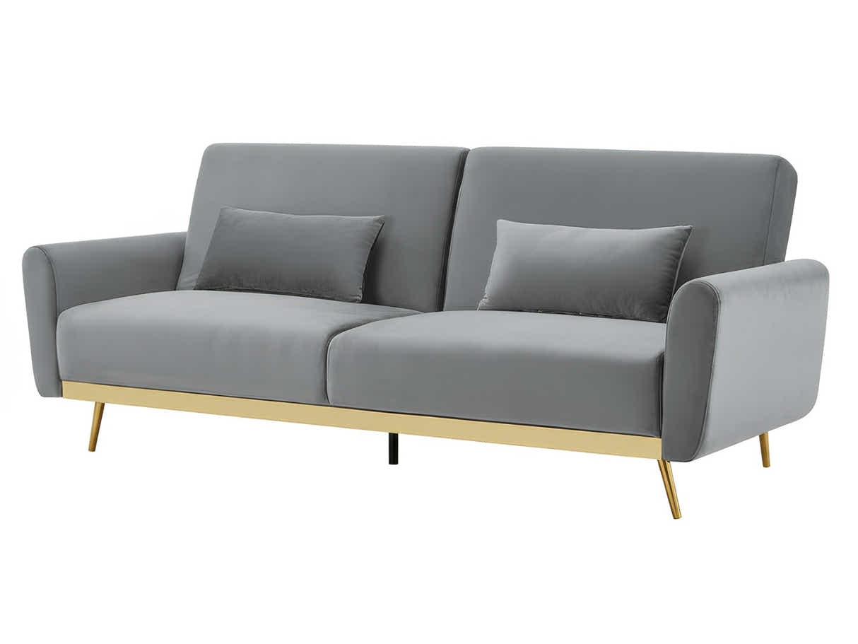 Limpley Velvet Sofa Bed - Grey