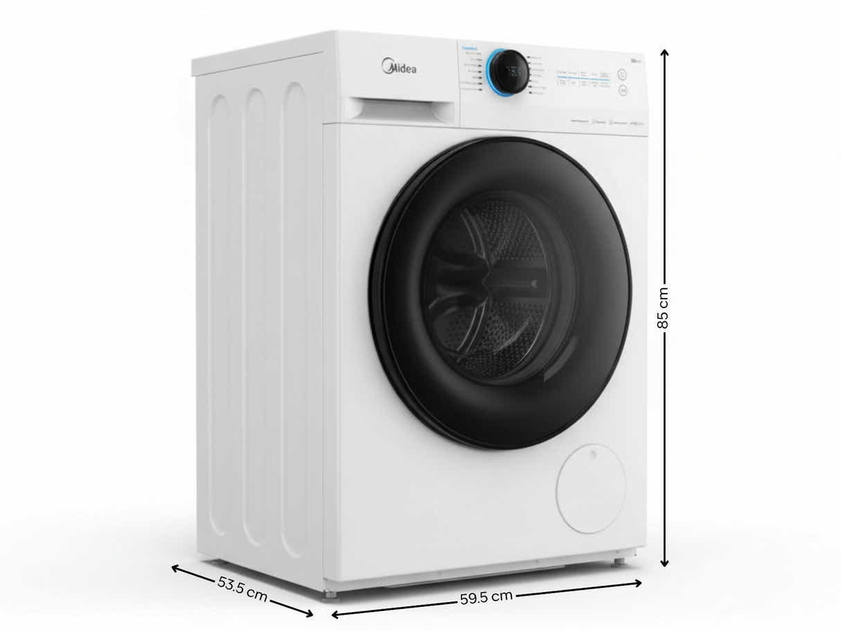 T Midea 9.0KG Steam Wash Front Load Washing Machine With Wi-Fi - White Color