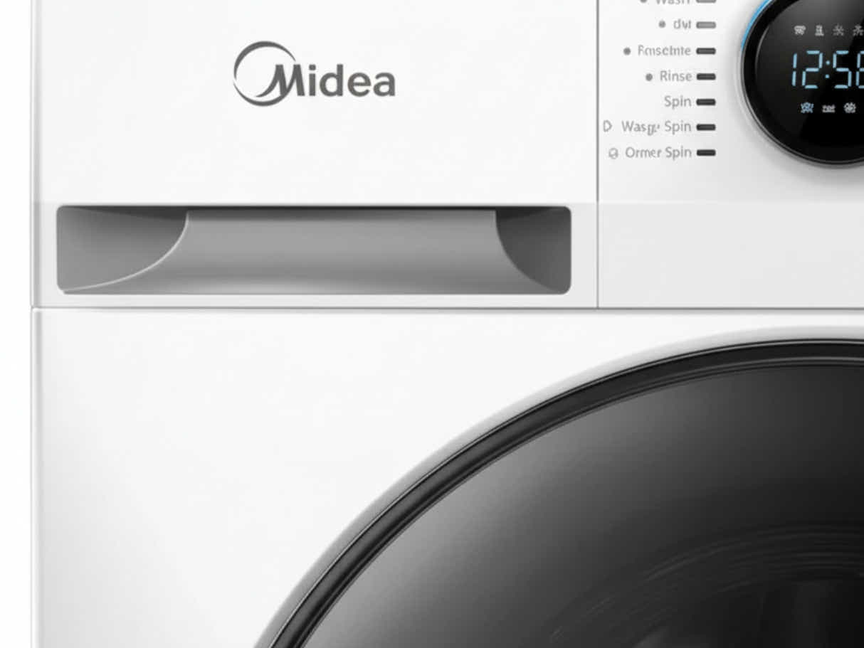 T Midea 9.0KG Steam Wash Front Load Washing Machine With Wi-Fi - White Color