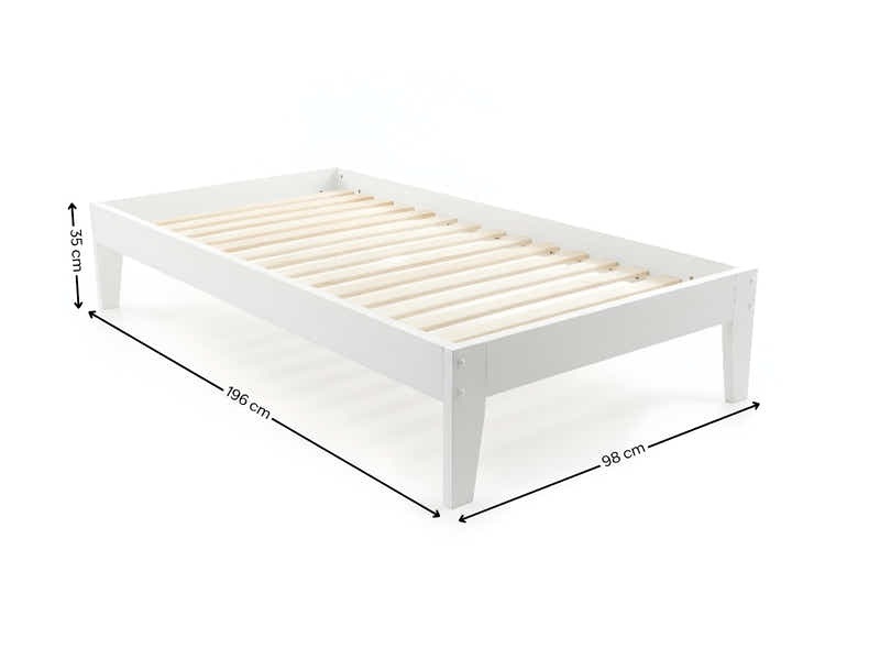 DS Sovo Bed Frame White - Single