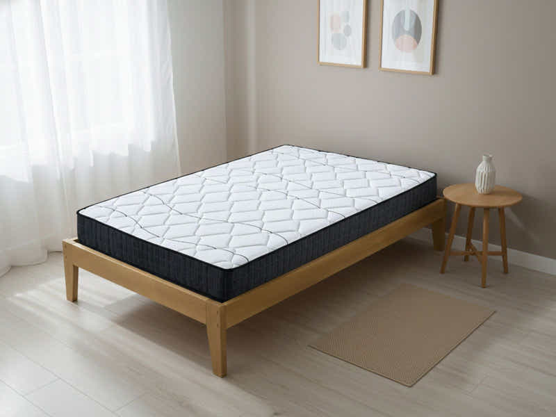 Sovo Bed Frame Oak & Xclusive Pocket Spring Mattress X20 - Single (Combo)