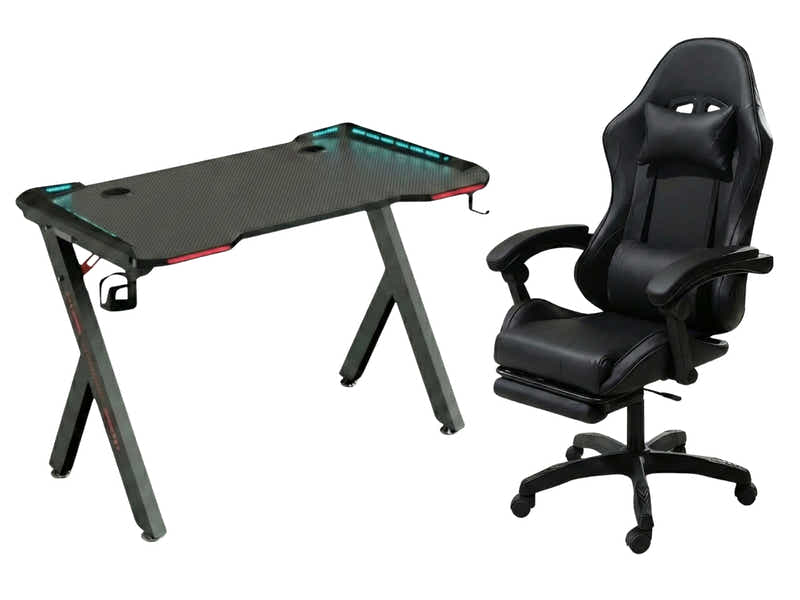 Gaming Table R5 140cm & Faron Gaming Chair PVC Black