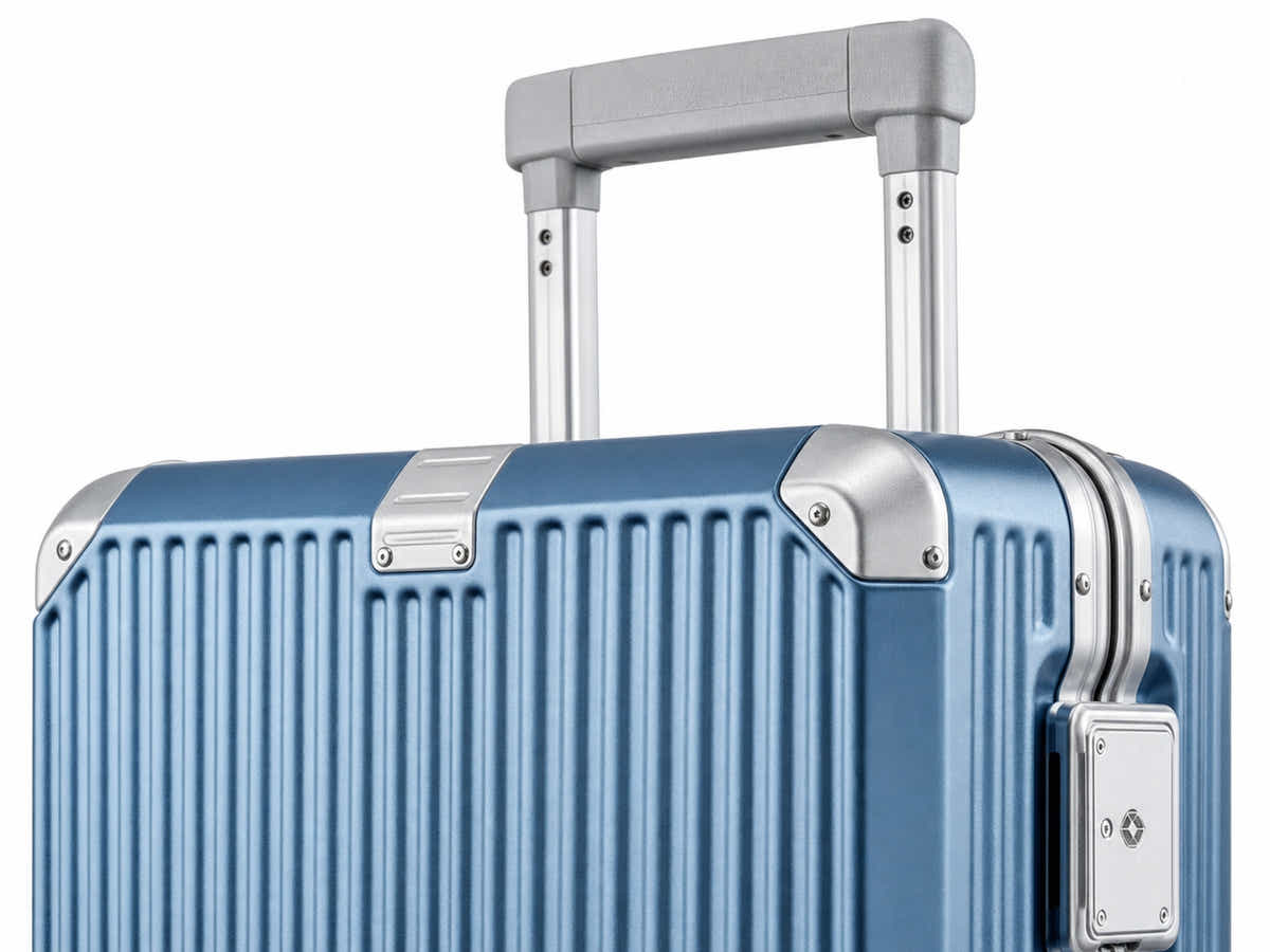 2-Piece PC & Alu Luggage Set - Ice Blue