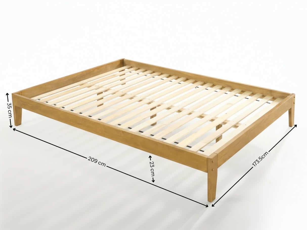 Sovo Bed Frame Oak– King & MEM 23 cm Mattress - King