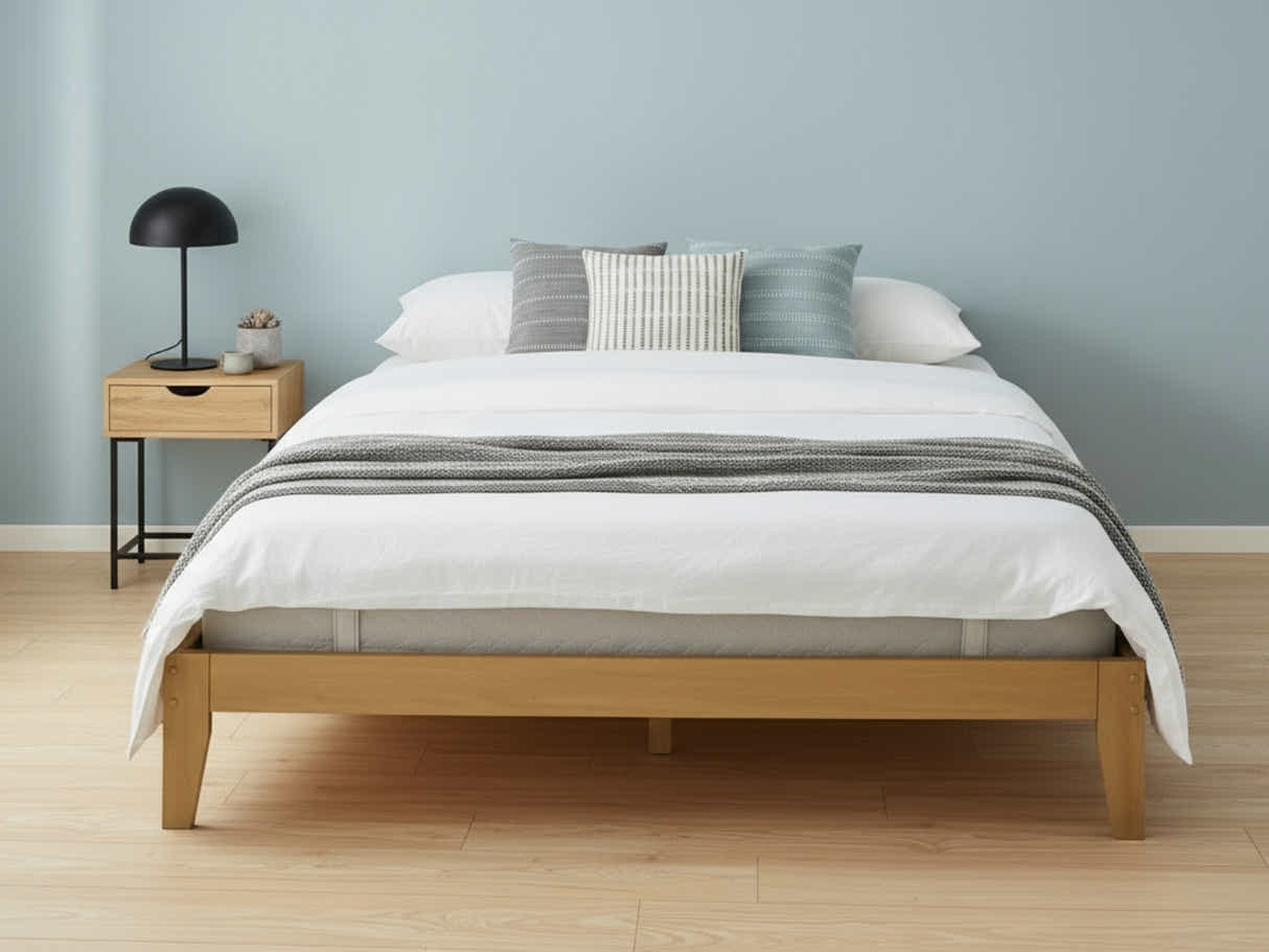 Sovo Bed Frame Oak– King & MEM 23 cm Mattress - King