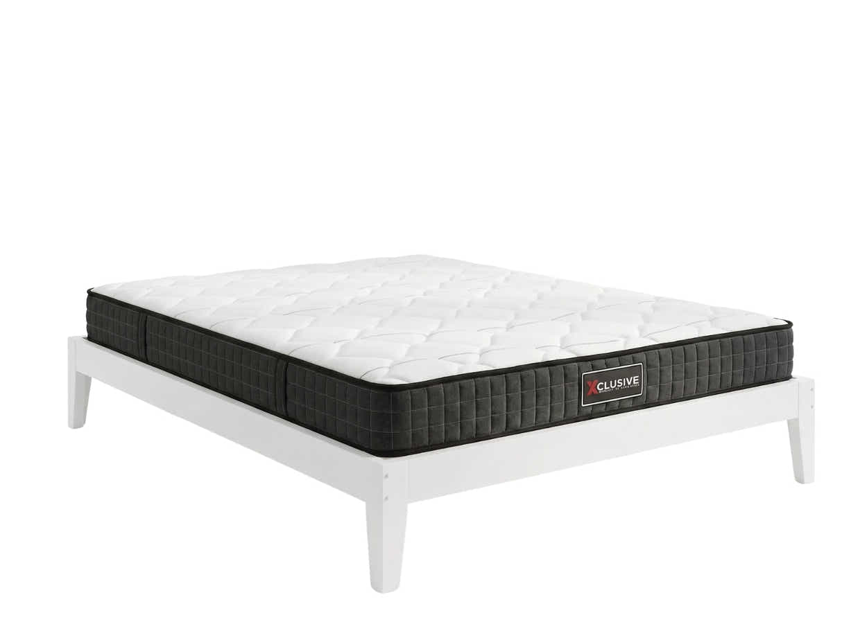 Sovo Bed Frame White & Xclusive X20 Mattress - Super King