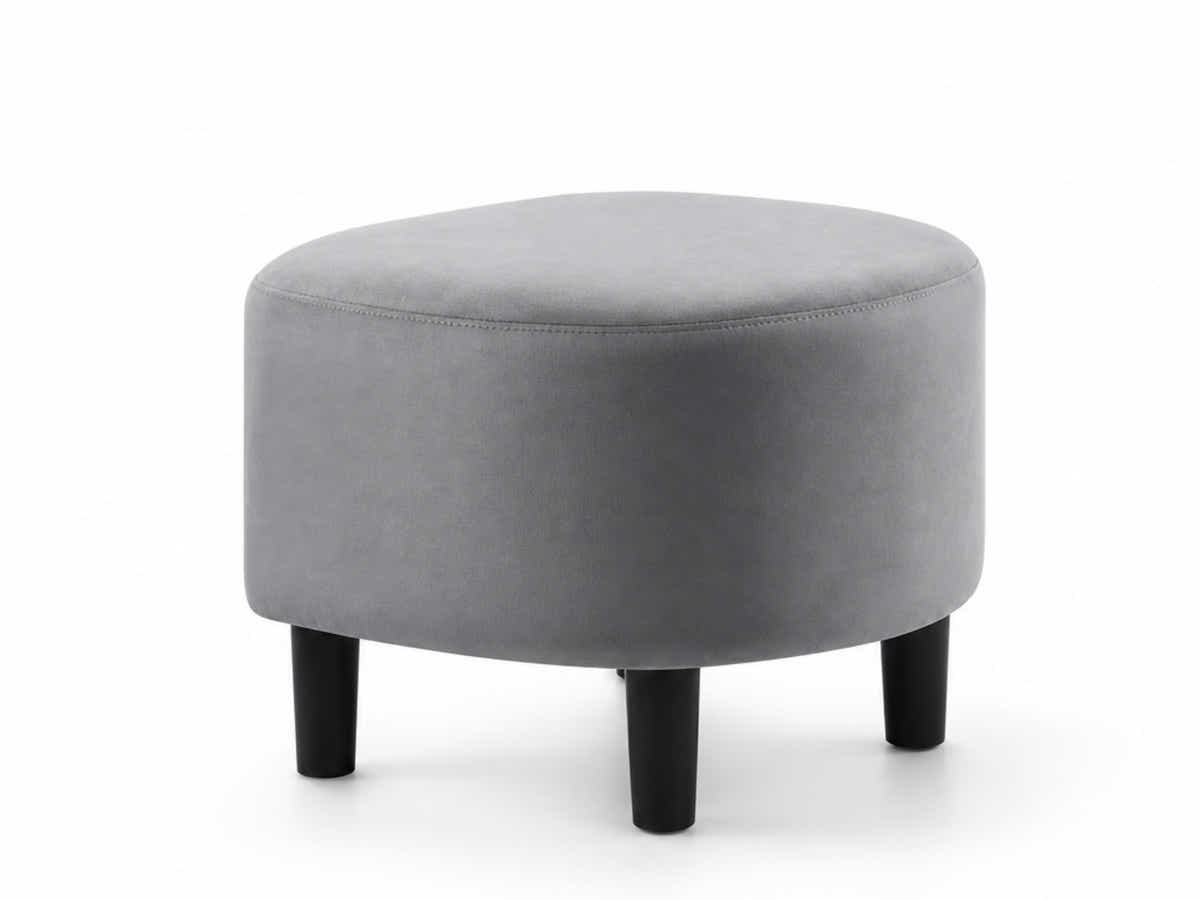 Cambia Tub Chair with Ottoman Velvet - Dark Grey