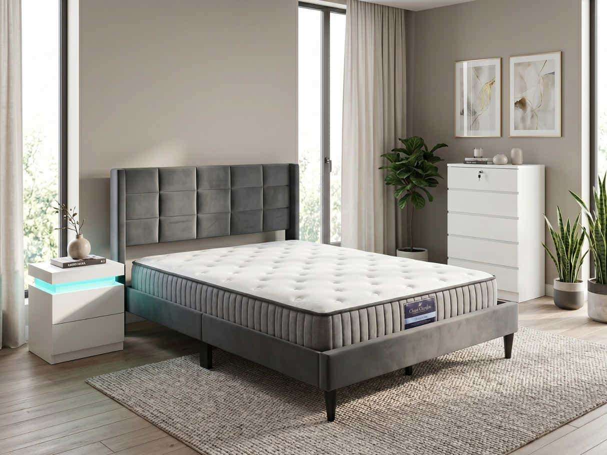 Elegant Guest Room Combo - Bed, Mattress, Bedside & Tallboy