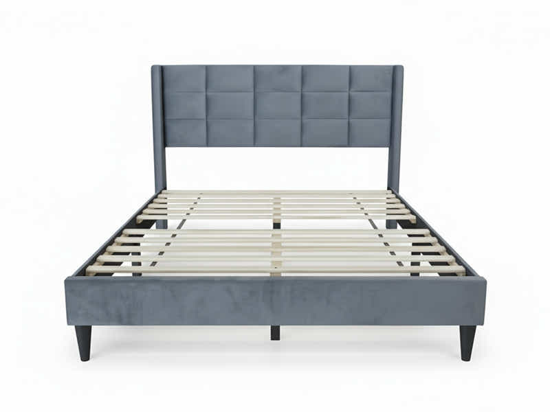 Neron Velvet Bed Frame Charcoal & GEL30 Mattress - Queen