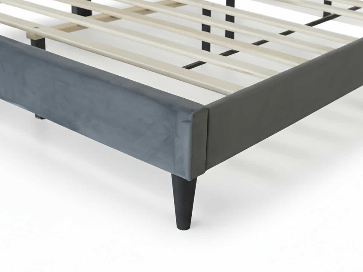 DS Neron Velvet Bed Frame Charcoal - King