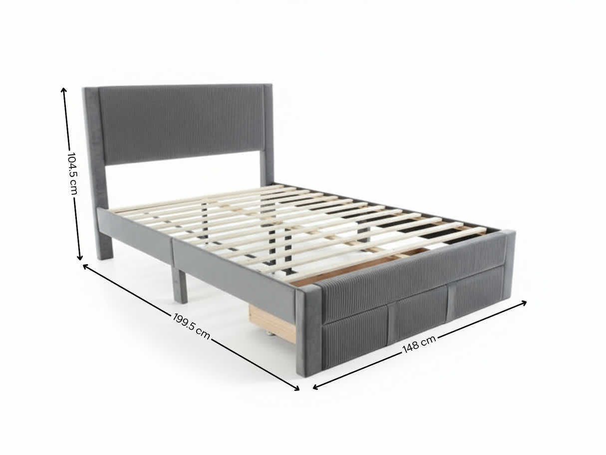 Rae Bed Frame With Drawer - Double