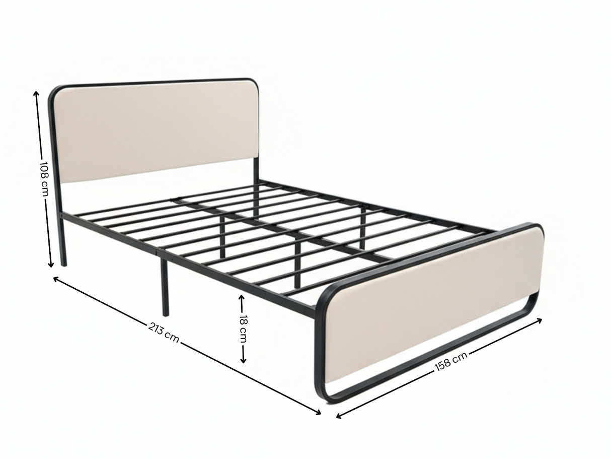 DS Haisla Velvet Bed Frame Cream - Queen
