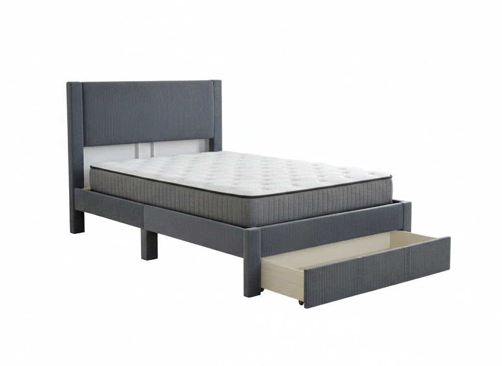 Rae Bed Frame With Drawer & FIRM23 Mattress - Queen