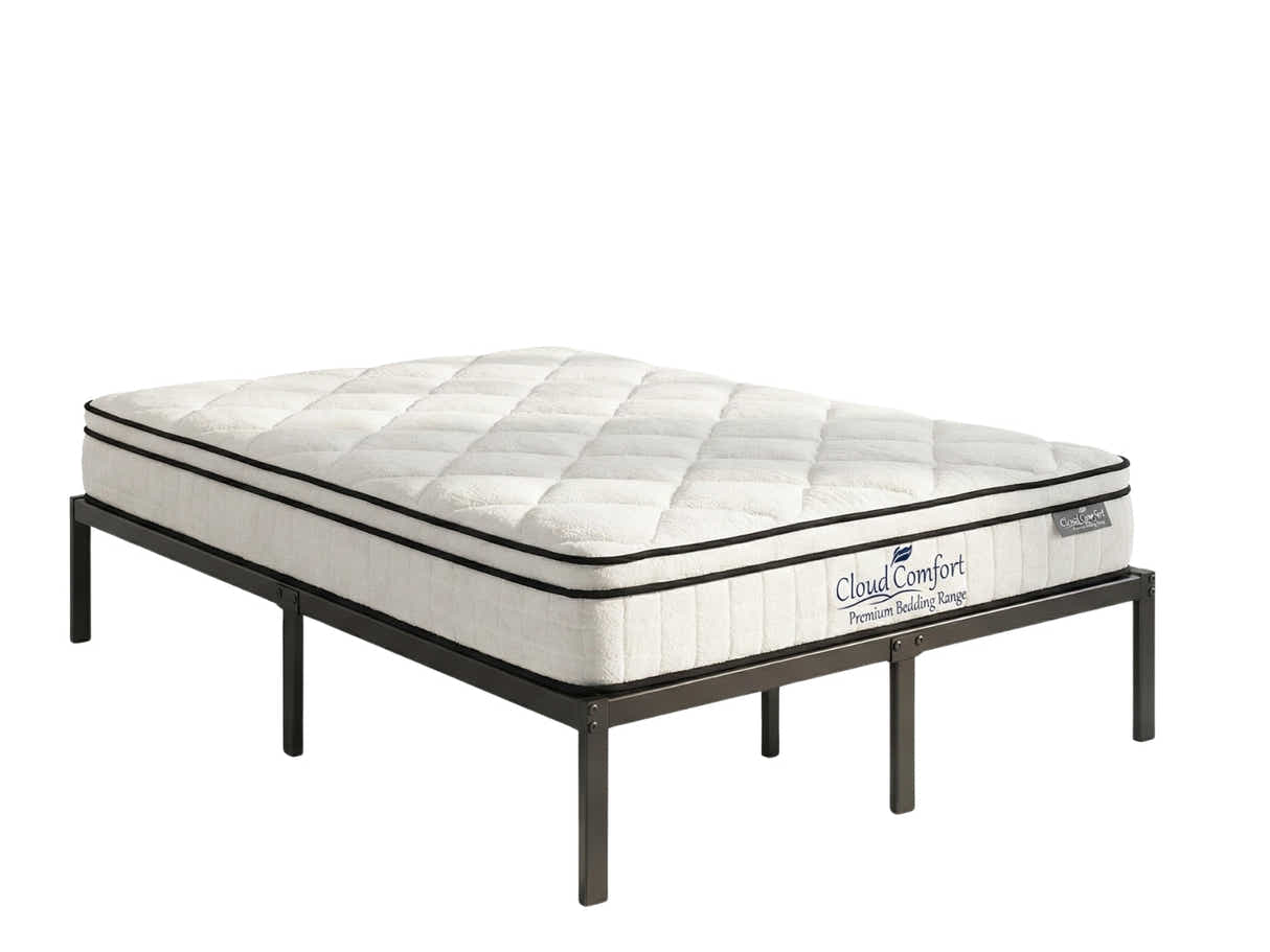 Xclusive Metal Platform Bed & Boucle22 Mattress - Queen