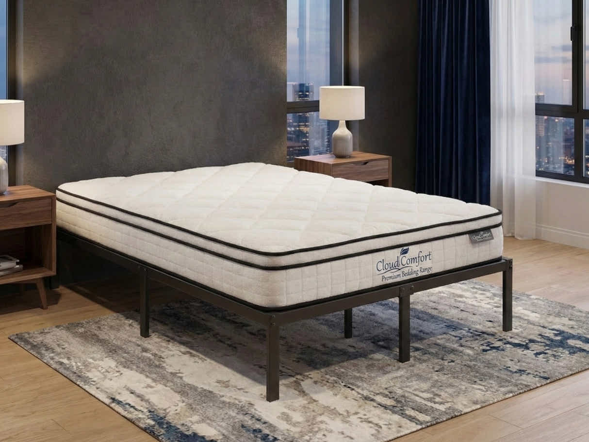 Xclusive Metal Platform Bed & Boucle22 Mattress - Queen