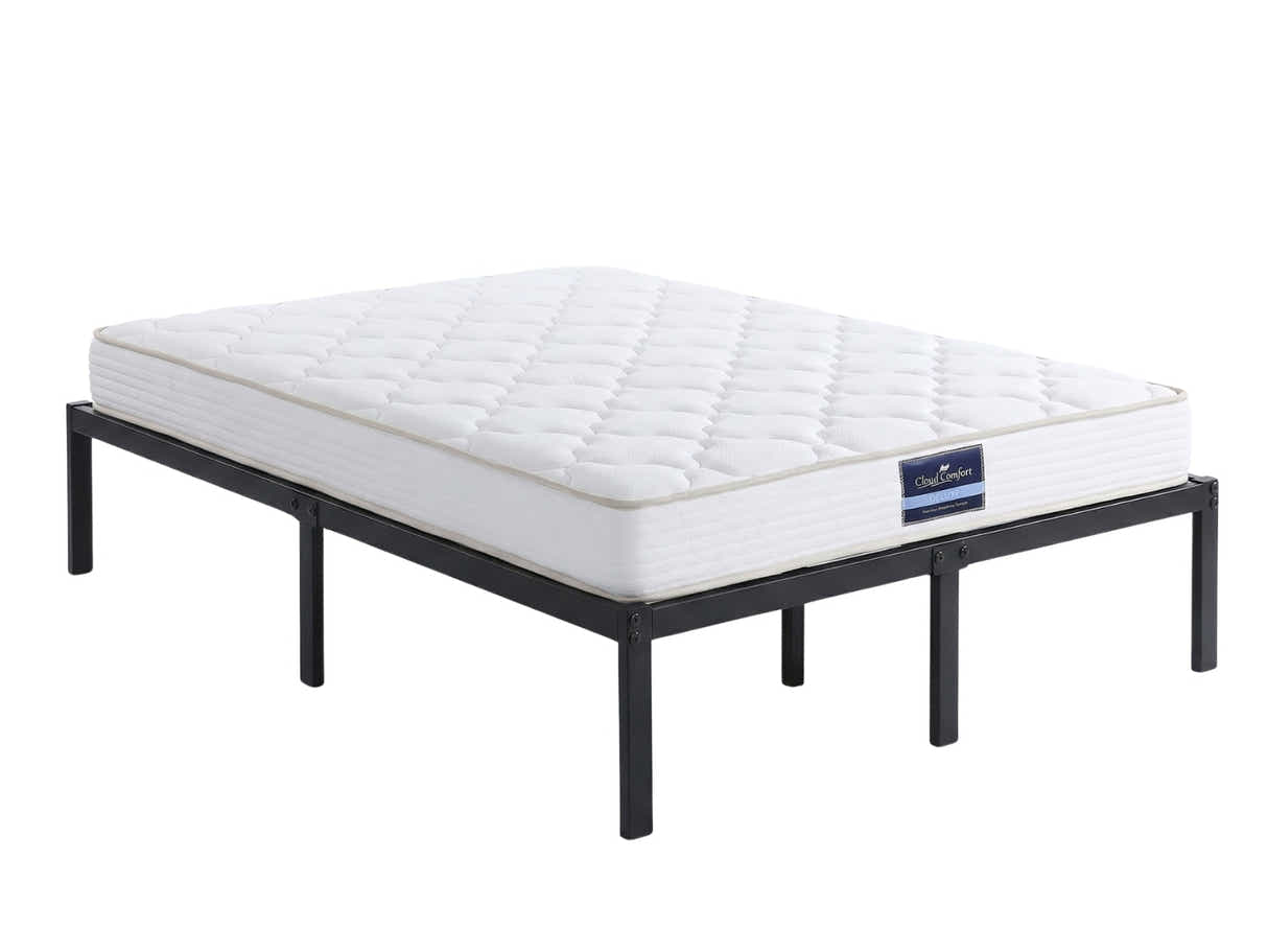 Xclusive Metal Platform Bed & PIL20 Mattress with Pillows - Queen