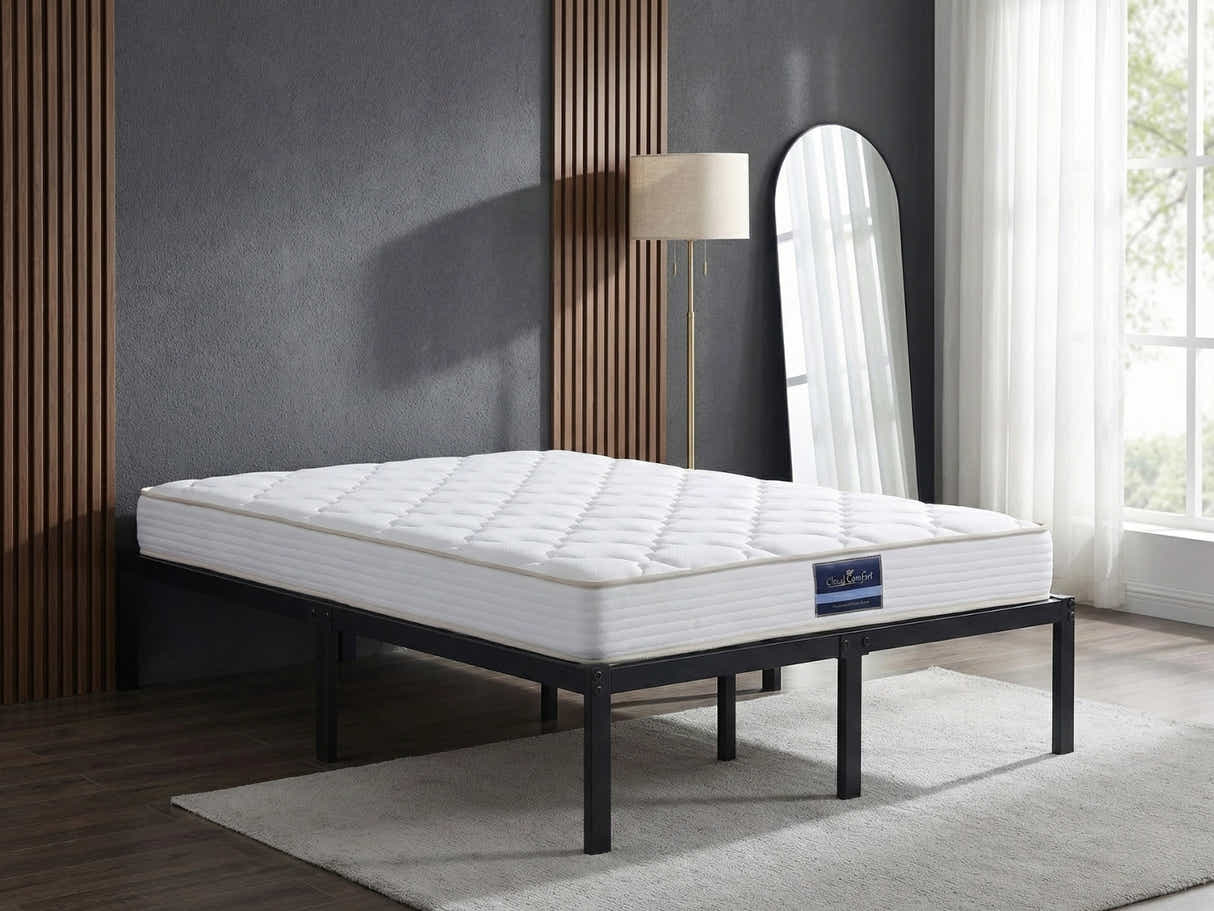 Xclusive Metal Platform Bed & PIL20 Mattress with Pillows - Queen