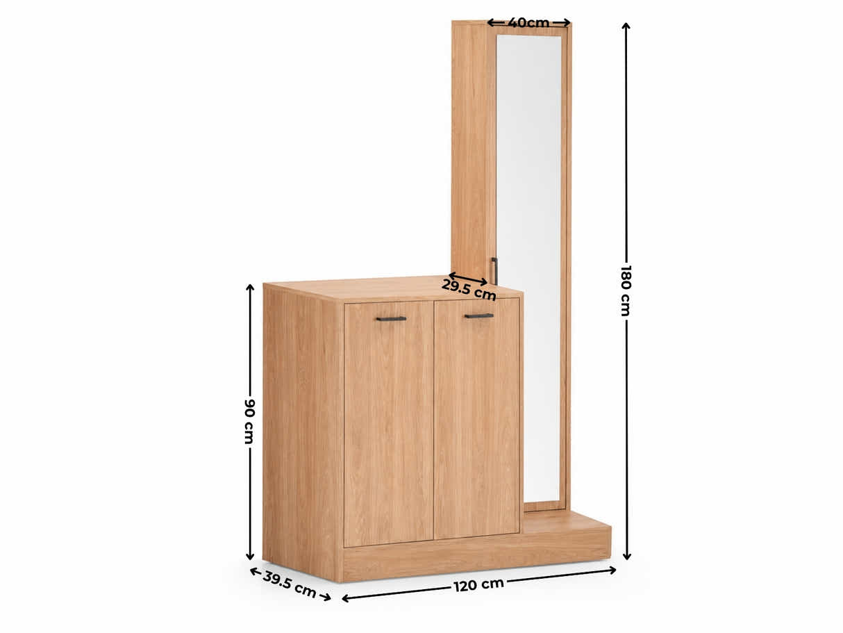 Ingang Shoe and Coat Storage With Mirror