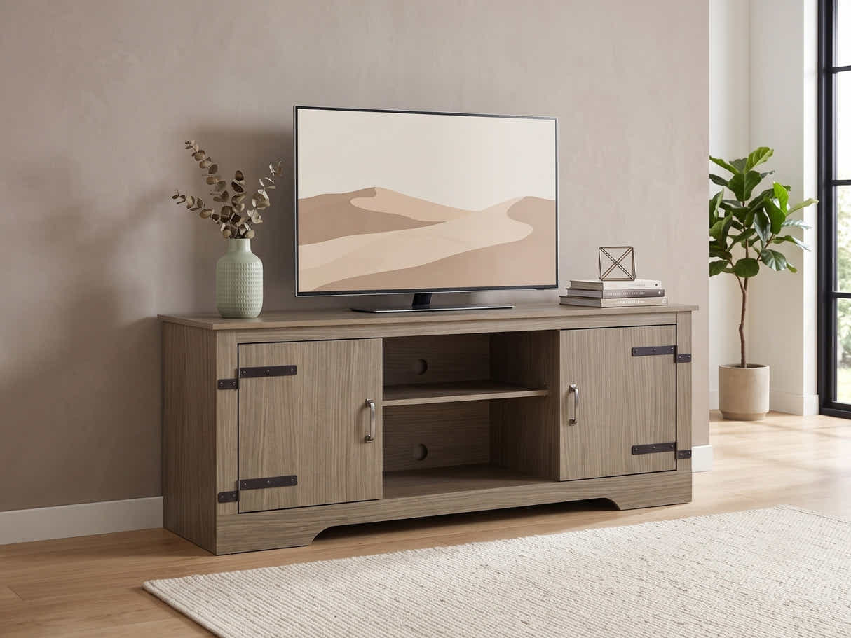 Walnut Wood Grain Entertainment Unit - 150 cm